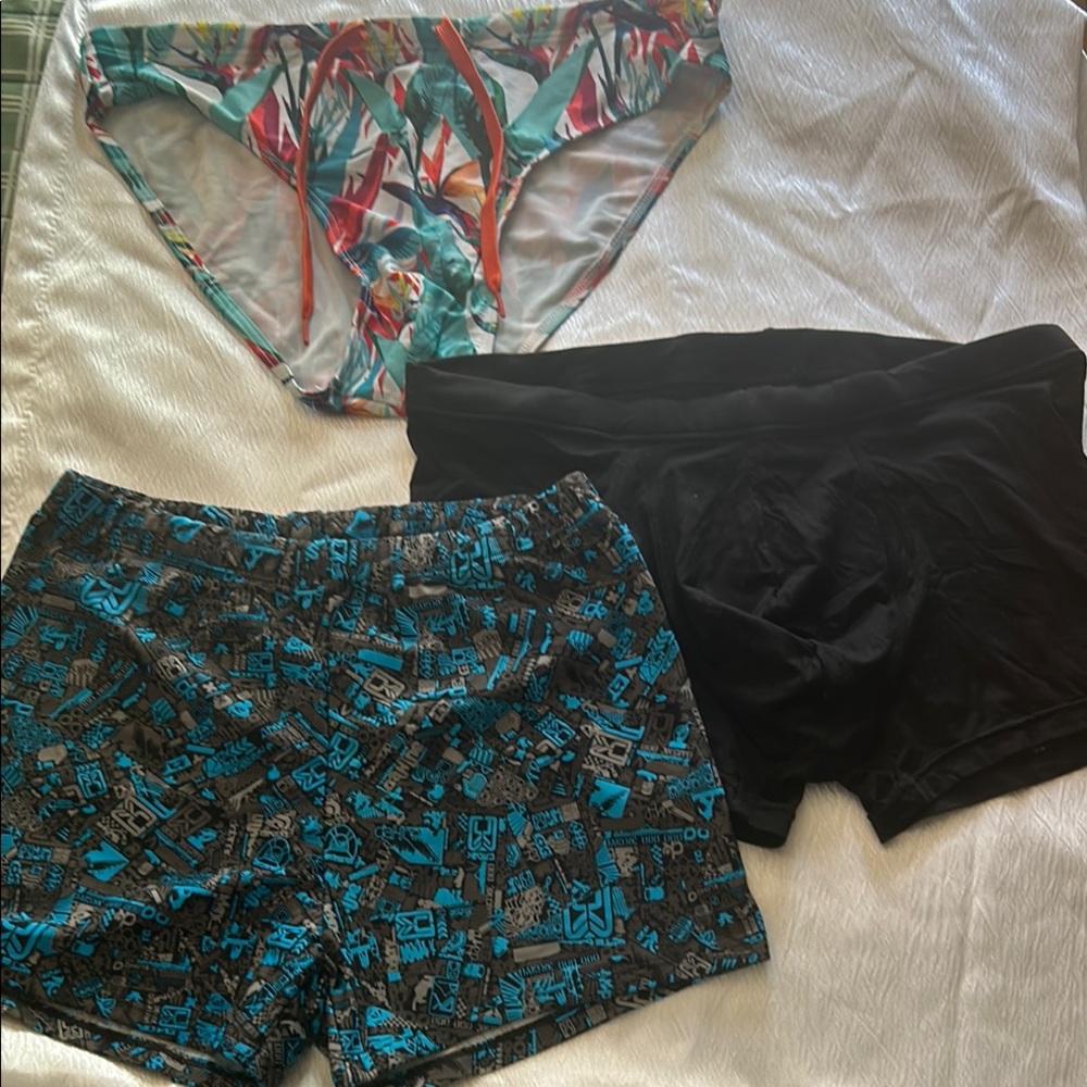 3 set Colorful and Black Men's Swim Trunks Set 3 PCS